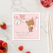 Roze Het is een Girl Baby shower Party Napkins Servetten (Insitu)