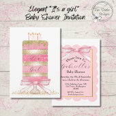Roze "het is een meisje" Baby shower Kaart