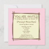 Roze "Het is een meisje" Baby shower Uitnodiging (Achterkant)