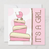 Roze "Het is een meisje" Baby shower Uitnodiging (Voorkant)