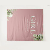 Roze Het Is Een Meisje Groene Baby Shower Foto Pro Wandkleed (Voorkant (horizontaal))
