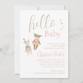 Roze Het is een Meisje  Speelgoed Rustiek Baby sho Kaart (Voorkant)