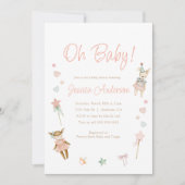 Roze Het is een Meisje Speelgoed Rustiek Baby sho Kaart (Voorkant)