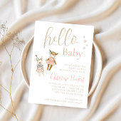 Roze Het is een Meisje Speelgoed Rustiek Baby sho Kaart