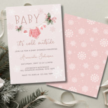 Roze Het is koud buiten Kerst Baby Shower