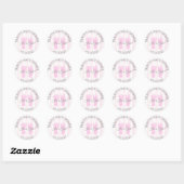 Roze het meisje dat Baby shower Stickers voetafdru (Vel)