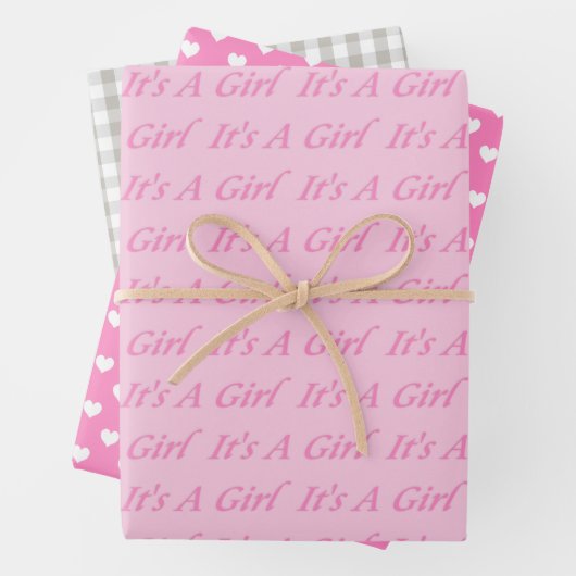 Roze het meisjespakpapier inpakpapier vel (In situ)