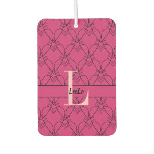 Roze het Monogram van het Patroon van het Kunstpat Luchtverfrisser