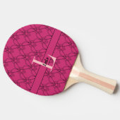 Roze het Monogram van het Patroon van het Kunstpat Tafeltennisbatje (Zijkant)