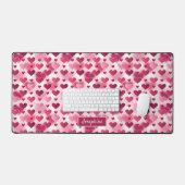 Roze het Patroon van het Hart met de Naam van de D Bureaumat (Keyboard & Muis)