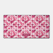 Roze het Patroon van het Hart met de Naam van de D Bureaumat (Voorkant)
