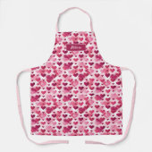 Roze het Patroon van het Hart met de Naam van de D Schort (Voorkant)