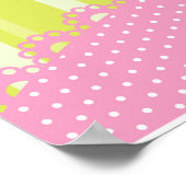 Roze het Poster van de aankondiging van een meisje (Hoek)