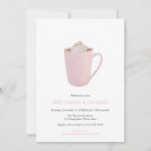 Roze Hete Cacao en Koekjes Kerstfeest Kaart (Voorkant)