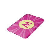 Roze Hete Felle Zonneuitbarsting Monogram Gele Cir Badmat (Gekanteld)
