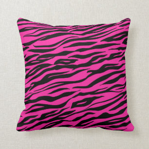 Roze Hete Helder Tijger Strepen Vacht Kussen