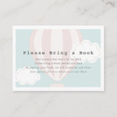 Roze hete luchtballon alstublieft een boek meeneme informatiekaartje (Voorkant)