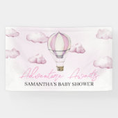 Roze Hete Luchtballon Baby shower Banner (Horizontaal)