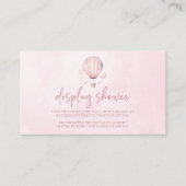 Roze Hete Luchtballon Baby shower Display Douche Informatiekaartje (Voorkant)