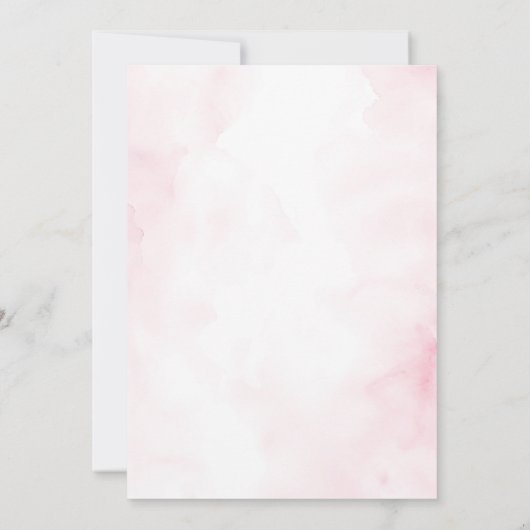 Roze Hete Luchtballon Baby shower Invitation Kaart (Achterkant)