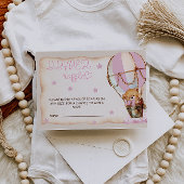 Roze Hete Luchtballon Beer Luier Raffle Informatiekaartje