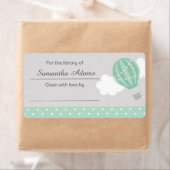 Roze Hete Luchtballon Boekplaat Label Sticker (Insitu)