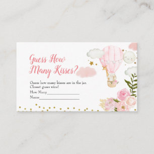 Roze hete luchtballon denk eens hoeveel Kissons Ga Informatiekaartje