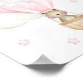 Roze hete luchtballon, Dieren, Beer, Meisjeskamer Poster (Hoek)