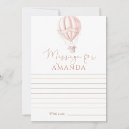 Roze Hete Luchtballon Eerste Verjaardagsbericht vo Kaart