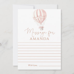 Roze Hete Luchtballon Eerste Verjaardagsbericht vo Kaart