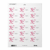Roze Hete luchtballon Etiket (Full Sheet)