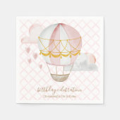Roze Hete Luchtballon Favor Tassen Servet (Voorkant)