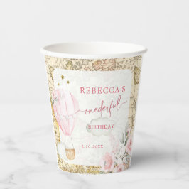 Roze Hete Luchtballon Is ze niet Behoorlijke Verja Papieren Bekers