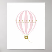 Roze Hete Luchtballon Kwekerij & Kinder Kamer Post Poster (Voorkant)