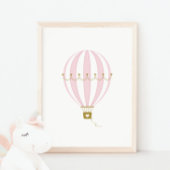 Roze Hete Luchtballon Kwekerij & Kinder Kamer Post Poster