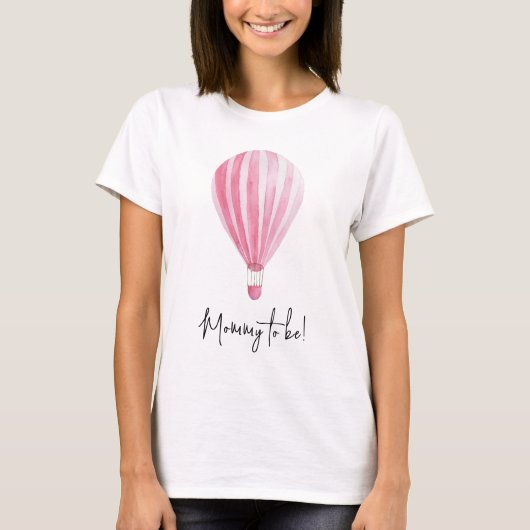Roze hete luchtballon mama om te zijn t-shirt (Voorkant)