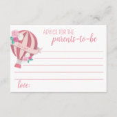 Roze Hete Luchtballon Meisje Baby shower Advies Ka (Voorkant)
