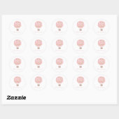 Roze Hete Luchtballon Meisje Baby shower Ronde Sticker (Vel)