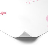 Roze Hete Luchtballon Meisje Baby shower Welkom Poster (Hoek)