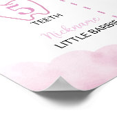 Roze Hete Luchtballon Meisje Verjaardag Mijlpaal t Poster (Hoek)