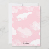 Roze hete luchtballon meisje verjaardagsfeestje kaart (Achterkant)