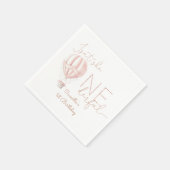Roze Hete Luchtballon Onederful Meisje 1e Verjaard Servet (Hoek)