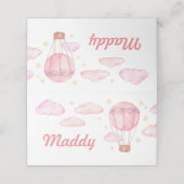 Roze Hete Luchtballon plaatskaart Plaatskaartje (Buitenkant ongevouwen)