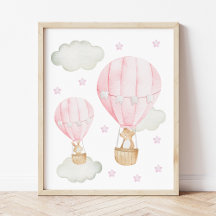 Roze hete luchtballon, Schattige dieren, Meisjeska