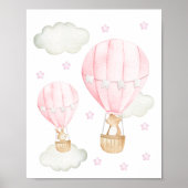 Roze hete luchtballon, stutdieren, meisjesserij poster (Voorkant)