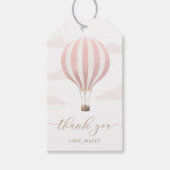 Roze Hete Luchtballon Verjaardag Cadeaulabel (Voorkant)
