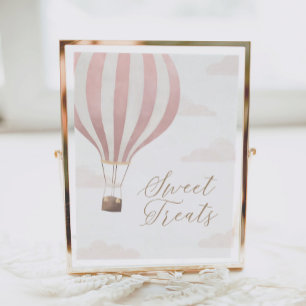 Roze Hete Luchtballon Verjaardag Sweet Treats Teke Poster