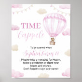 Roze Hete Luchtballon Verjaardag Tijd Capsule Post Poster (Voorkant)
