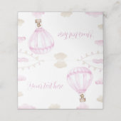 Roze Hete Luchtballon Verjaardag Voedsel Plaats Ka Plaatskaartje (Buitenkant ongevouwen)