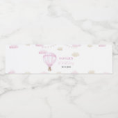Roze Hete Luchtballon Verjaardag Waterfles Label Waterfles Etiket (Enkel label)